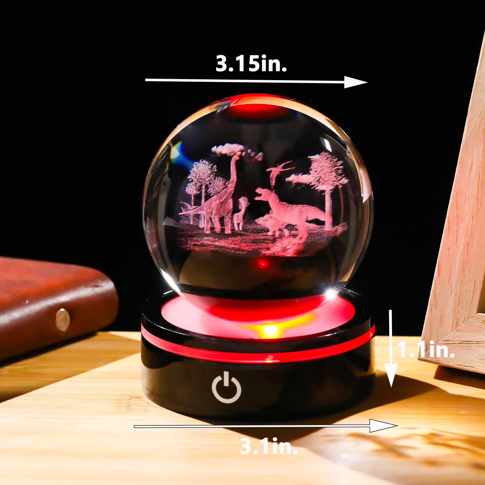Amazon.co.jp: YWHL 3D恐竜置物 クリスタルボール カラフルなライト
